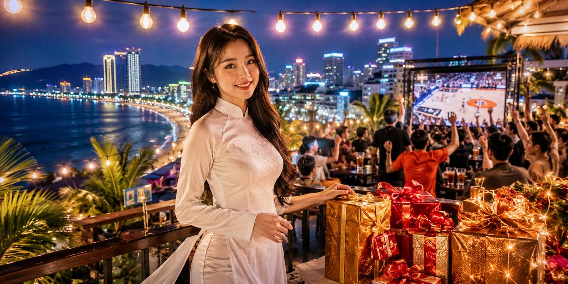 Người chơi tại Nha Trang đặt cược bóng rổ trong trang phục áo dài